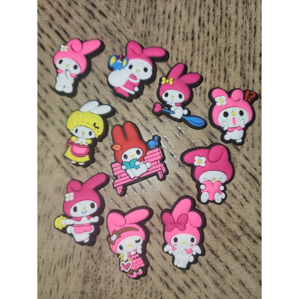Hello Kitty Jibbitz Croc Charms New Pink Cat 10 Pcs Shoe Charms